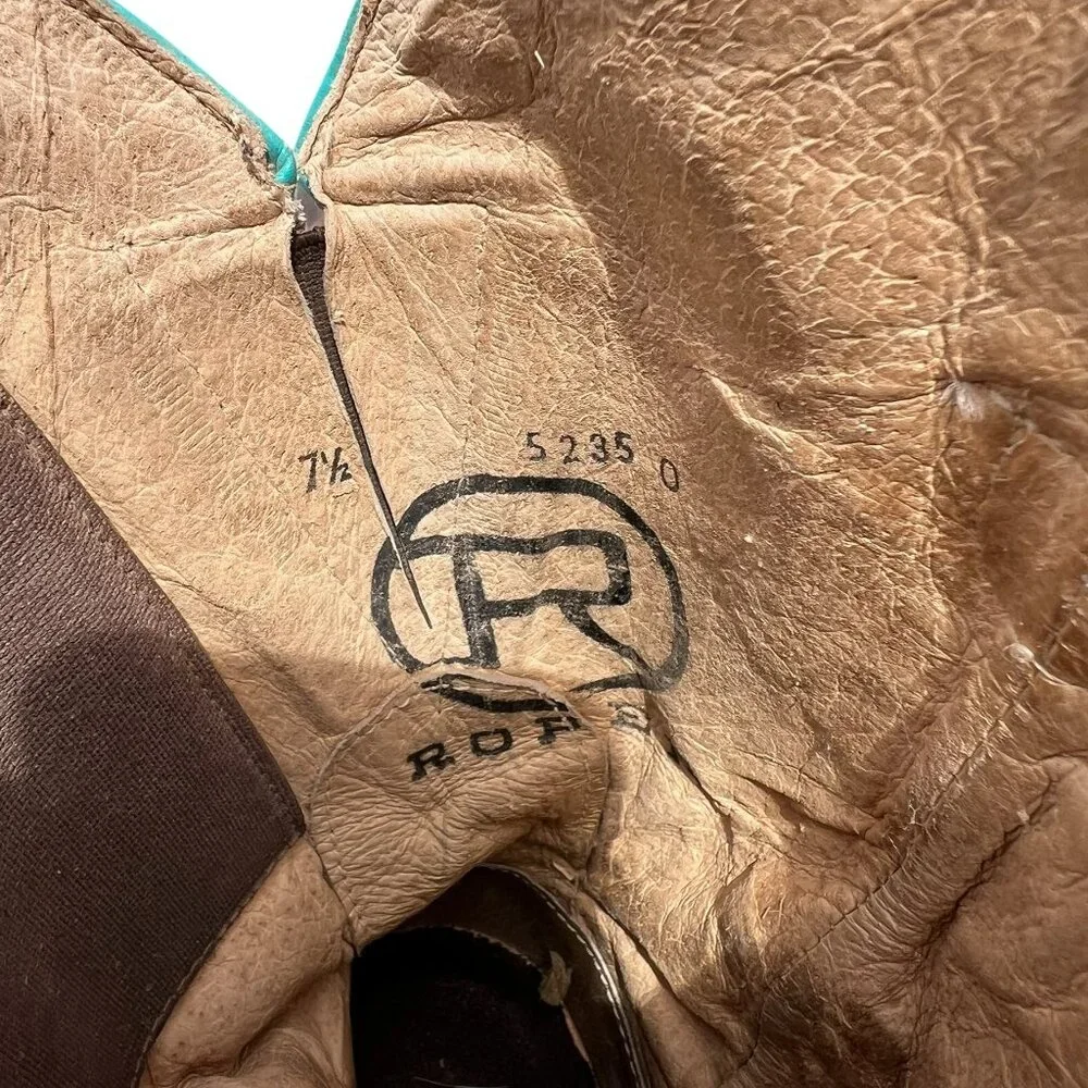 Roper Western Boots Women's Size 7.5 US Arrow Feather Embriodered Tan Leather Th - Picture 8 of 12